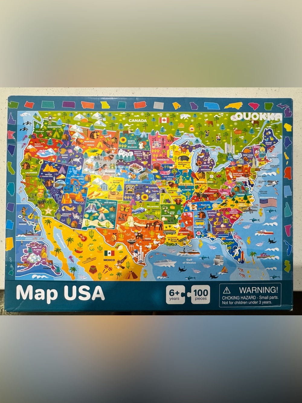 PRICE IS FIRM- USA Map Puzzle - Colorful Illustrated U.S. States